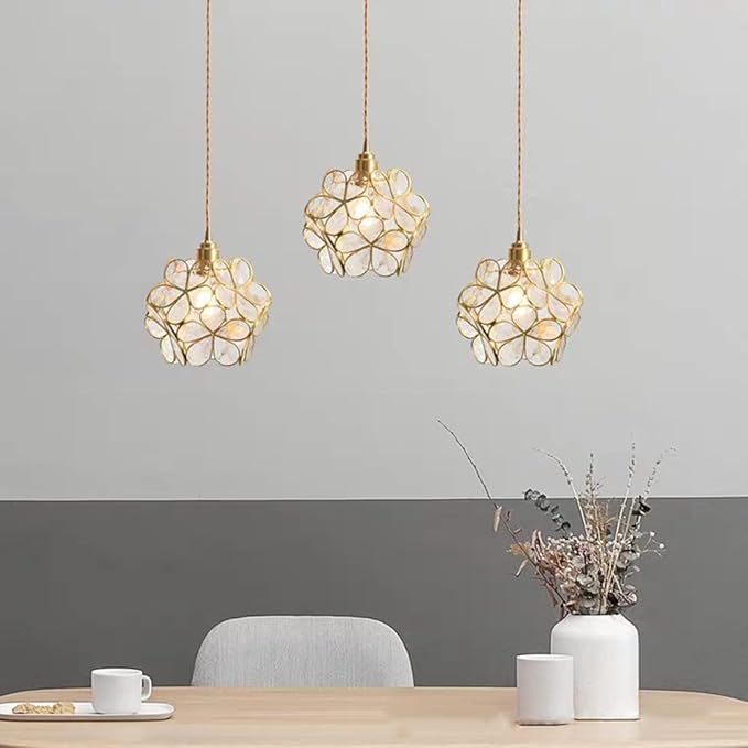 Suspension fleur en verre vintage TULI