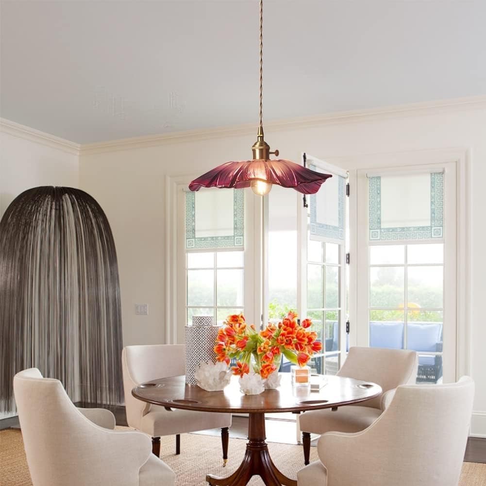 Suspension fleur en verre vintage ORKIDA